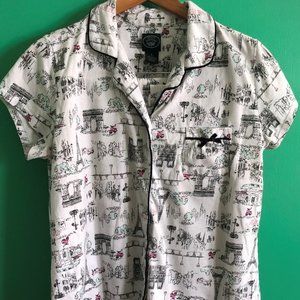 Laura Ashley Ladies Pajamas Calf Length Bottoms Short Sleeves Size L